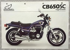 HONDA CB650SC Nighthawk Motorcycle Sales Specification Leaflet Mar 1982