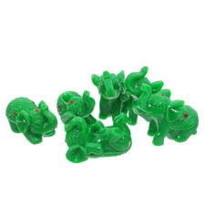  6 Pcs Lucky Elephant Statue Ornaments Small Desk Decor Coffee Table