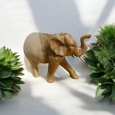 ChiselCraft Large 25cm Wooden Elephant Natural Wooden Carving Wood Carved