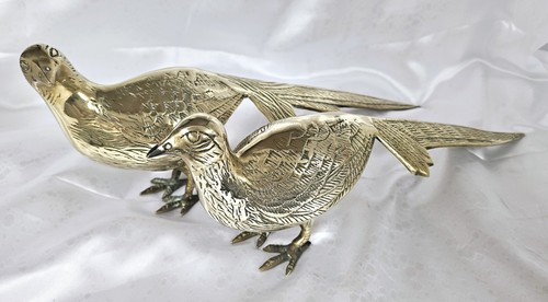 Pair brass pheasants - pair,