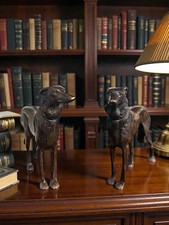 Antique Pair Of Bronze Dogs
