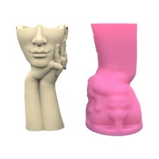 Women Face Pen Holder Flower Pots Silicone Molds Epoxy Resin Mold DIY Succulent