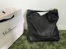 Mulberry Black Effie Hobo Spongy Pebbled Soft Calfskin Leather Bag & Paper Bag