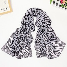 Zebra Skin Pattern Black White Fashion Scarf Ladies Scarves Womens Shawls X006