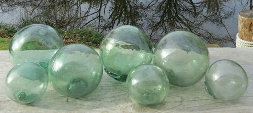Japanese blown glass floats - glass,