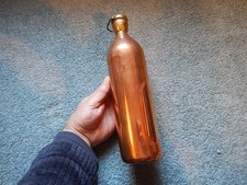 Antique Vintage Copper Flask ~ Hot Water Bottle ~ with Brass Screw Top