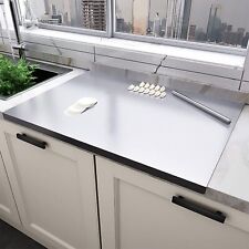 304 Stainless Folded Edge Worktop Saver Counter Protector Chopping Board 80*50cm