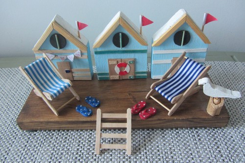 Decorative beach huts ornament - decorative,