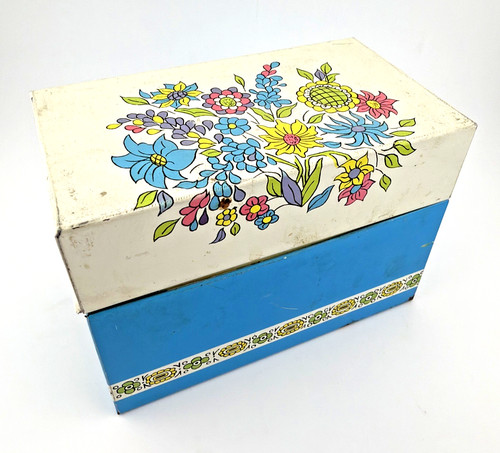 Vintage recipe box filled - box, with