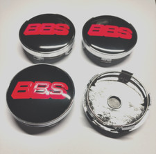 4x BBS Alloy Car Wheel Centre Cap Hub Center Caps 60mm 6.0cm Black / Red Top UK