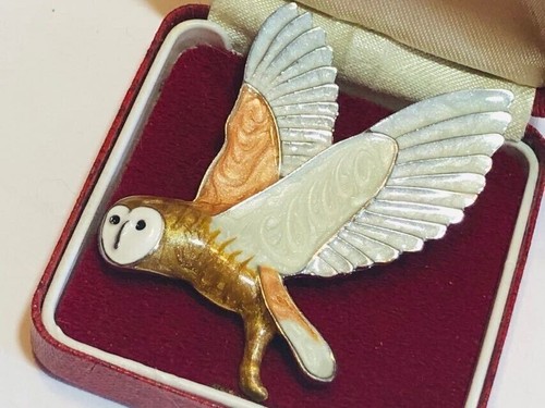 Beautiful enamel barn owl - barn,