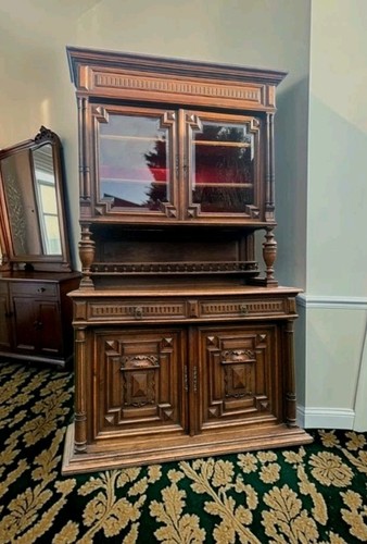 Antique carved oak french - oak,
