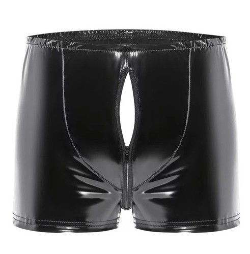 Gay latex rubber look shorts - gay,
