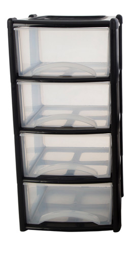Large 4 plastic drawers - large,