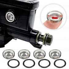 4 Set 18mm Motorcycle Brake Master Cylinder Reservoir Sight Glass Lens Gasket
