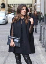 Zara Black Long Longline Cape