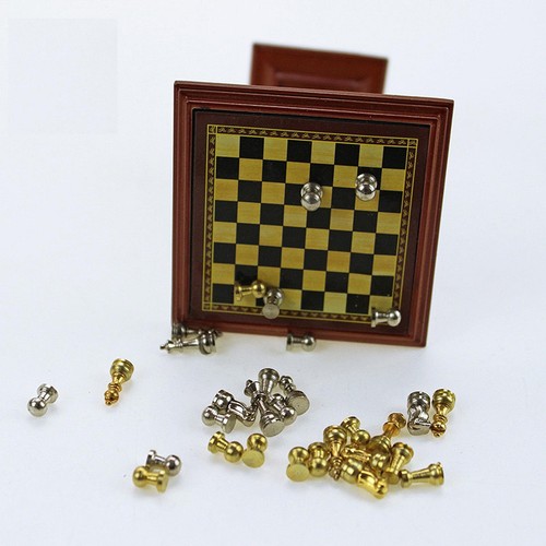 Dollhouse miniature chess set - chess,