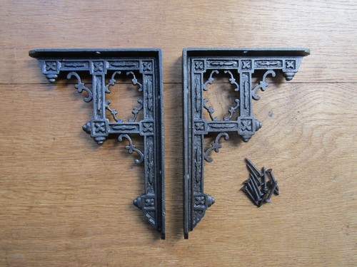 Rustic iron shelf - , brackets