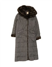 VINTAGE Womens Padded Coat UK 18 XL Grey Colourblock DA76