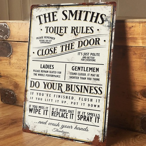 Personalised toilet sign - personalised, wc