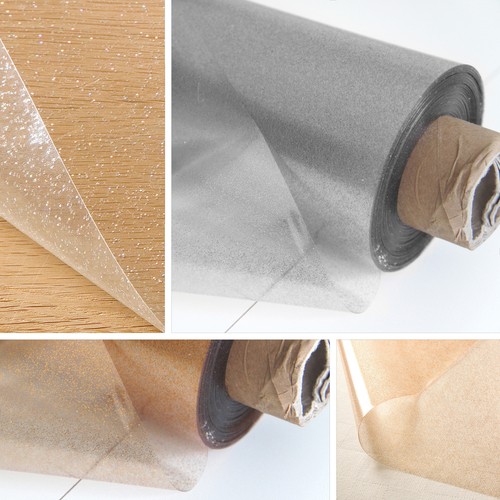 Clear transparent glitter pvc - clear,