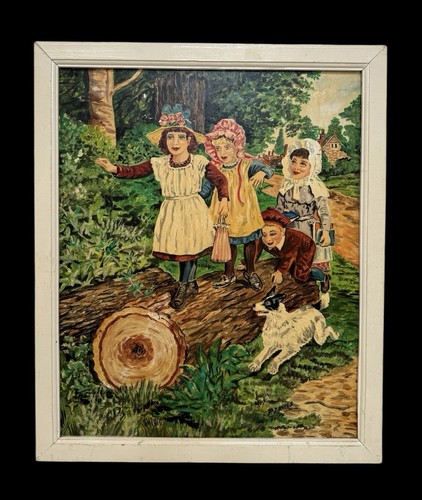 Vintage antique oil painting - antique,