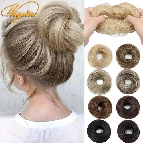 Curly messy hair bun piece - hair,