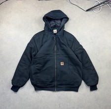 Carhartt Black Hooded Zip Up Work Jacket / Active Jacket Size Large / L 