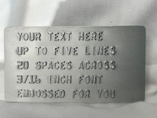 Aluminum I.D. DATA PLATE TAG