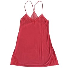 Victoria's Secret Slip Dress Cami Lace Trim Racerback Mini Coral Sz S