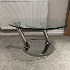 Chrome and Glass,  Swivel Extending Coffee Table. Immaculate 