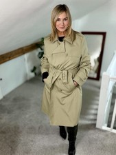 Centaur Vintage 70/80s Long Length Belted Beige Cotton Trench Coat Size XL