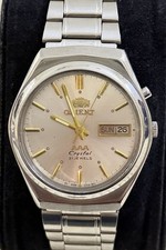 Orient AAA Crystal Automatic 21 Jewels Silver Dial Vintage Men’s Watch Japan