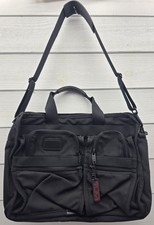 Tumi Alpha Laptop Bag, Messenger Bag, Expandable Briefcase Black Ballistic Nylon