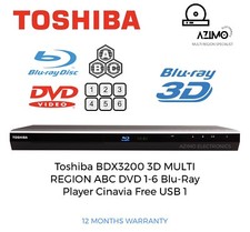Toshiba BDX3200 3D MULTI REGION Free ABC Blu-ray DVD 1-6 Player Warranty