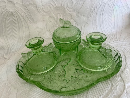Vintage sowerby green glass - vintage,