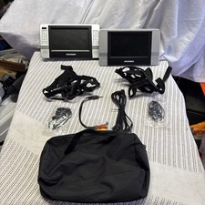 SYLVANIA SDVD7751 7 inch  Dual Screen Portable DVD Player w cables and headphone