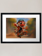 Skater Milk Snake Framed Art