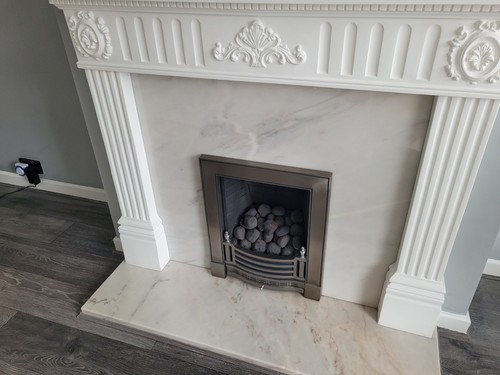 Plaster and solid marble fire - solid,
