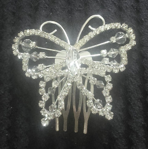 Butterfly rhinestone hair - butterfly, comb