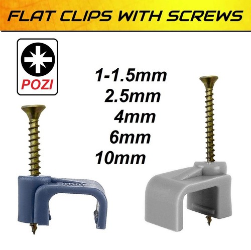 Flat cable clips - flat, with