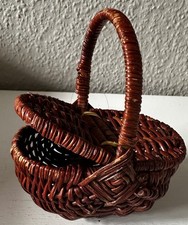 Doll Bear Basket Willow Picnic