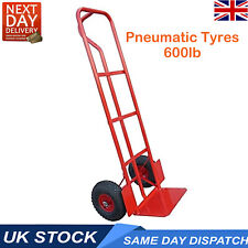 Sack Truck Trolley with Pneumatic Tyres 600Ibs Heavy Duty w/ Tyre Guard
