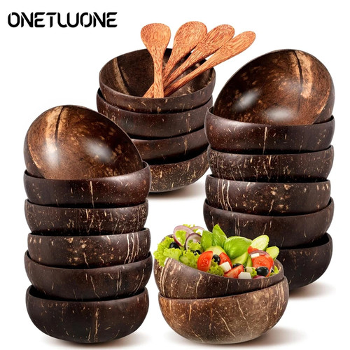 Natural coconut bowl set - coconut,