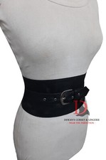 Genuine Leather Belt Women's obi Sash Tie Buckle Belt Corset Belt Black Belt