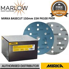 MIRKA BASECUT ABRASIVE HOOK N LOOP DA SANDING DISCS 150MM 6'' 15 HOLE PK100 P600