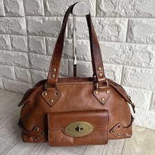 MULBERRY Hand Bag Tote Purse Bayswater Turn Lock Leather Authentic