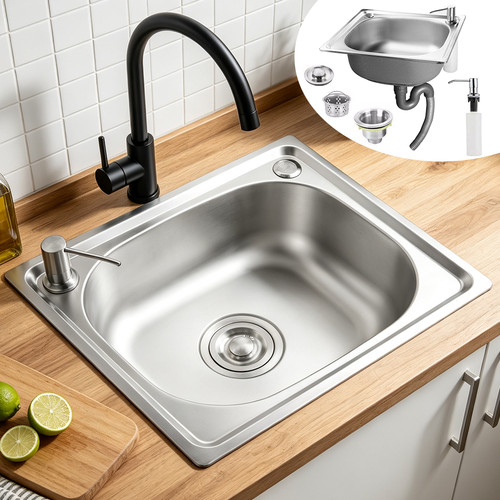Inset kitchen stainless steel - kitchen,