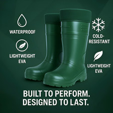 Lightweight EVA Thermal Boots -35°C | Hunting & Outdoor Wellies Green 7-14 NEW