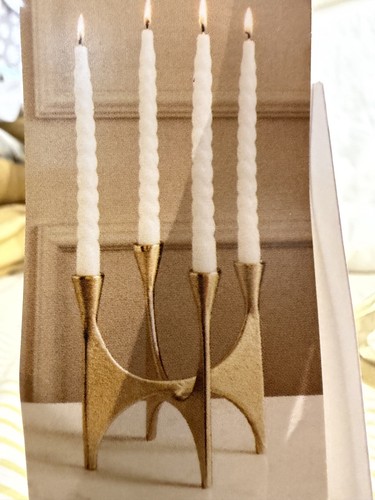 Gold metal candelabra - candelabra, by